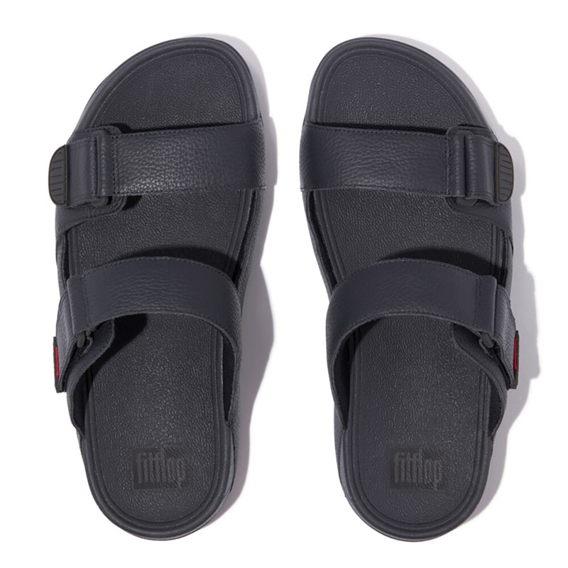 FitFlop Mens Gogh Moc Two Bar Sliders Midnight Navy