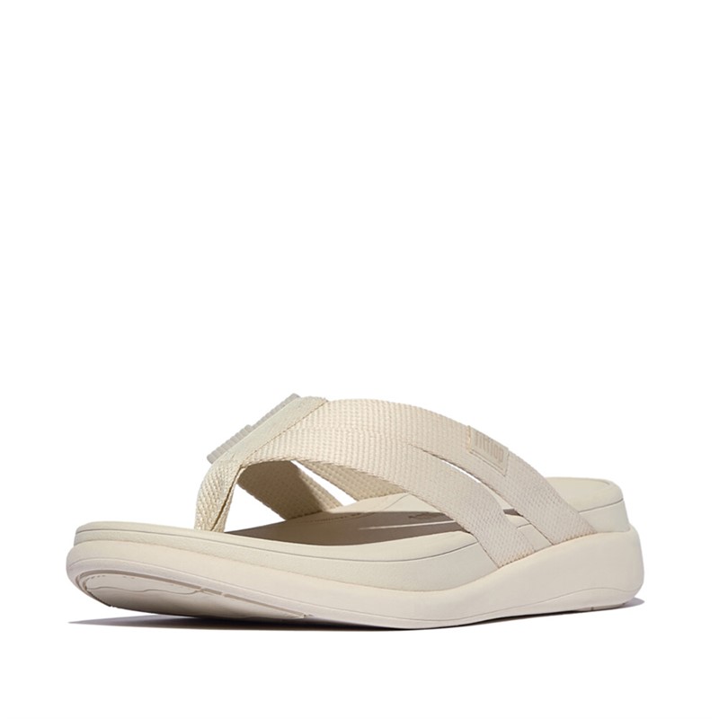 FitFlop Womens F-Mode Go Webbing Flatform Flip Flops Paris Beige
