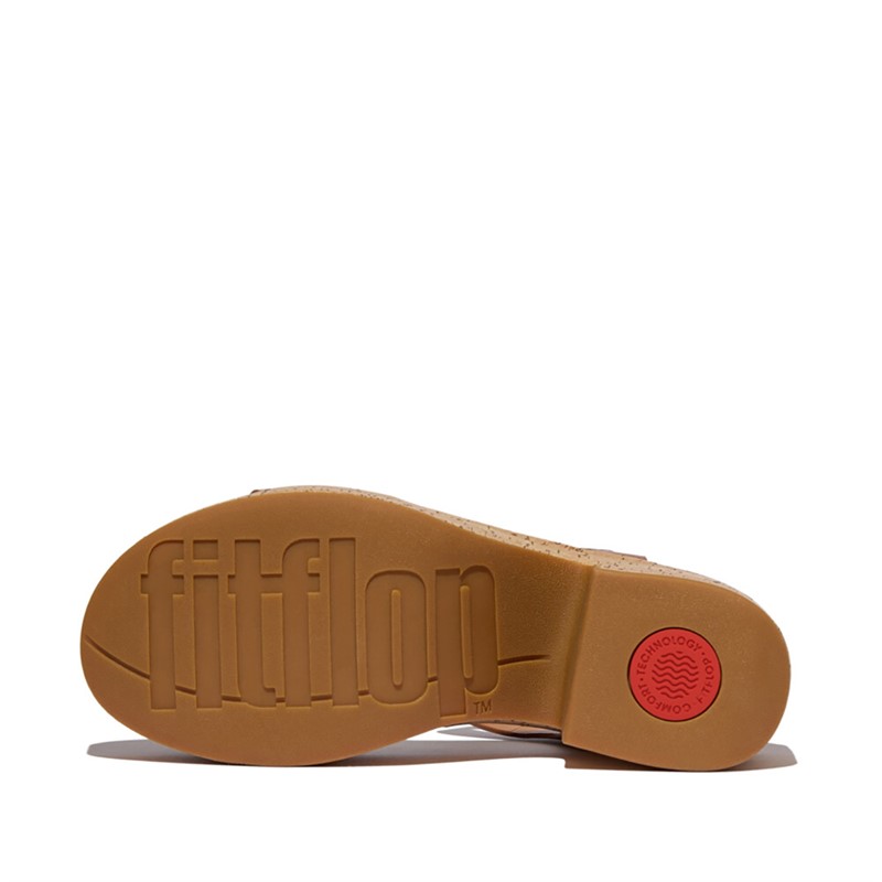 FitFlop Womens Platform Heeled Ankle Strap Sandals Deep Tan