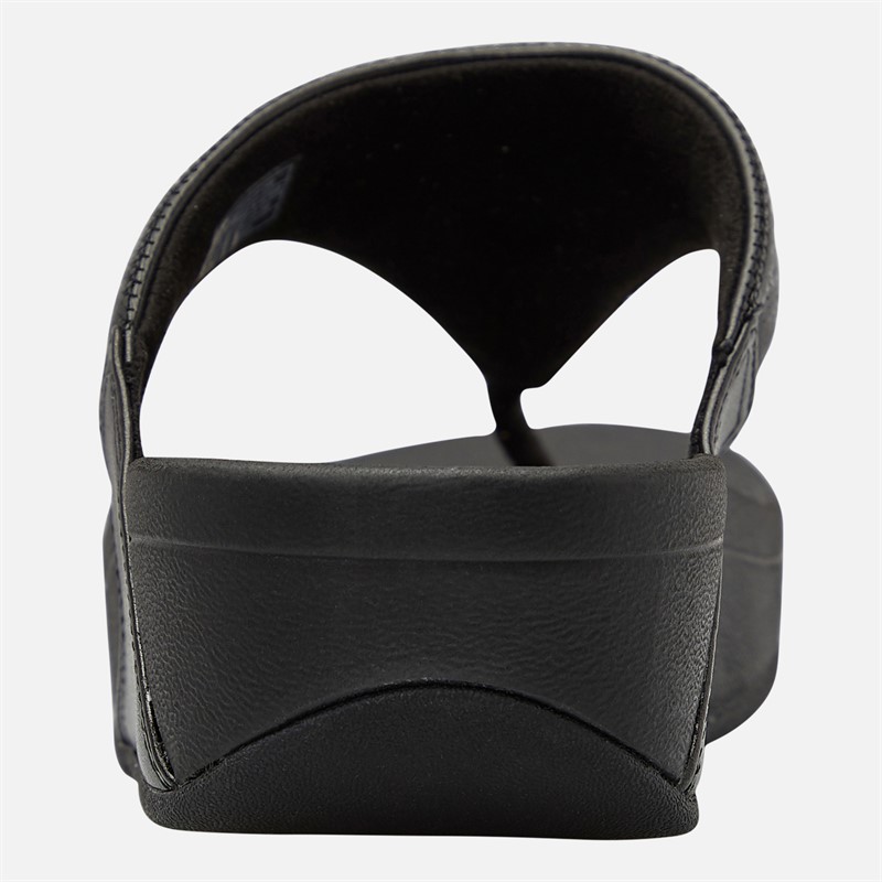 FitFlop Womens Lulu Sequin Toe Post Sandals All Black