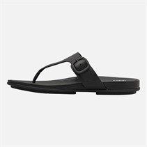 FitFlop Womens Gracie Toe Post Sandals All Black