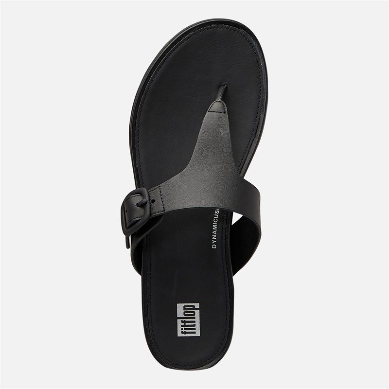 FitFlop Womens Gracie Toe Post Sandals All Black