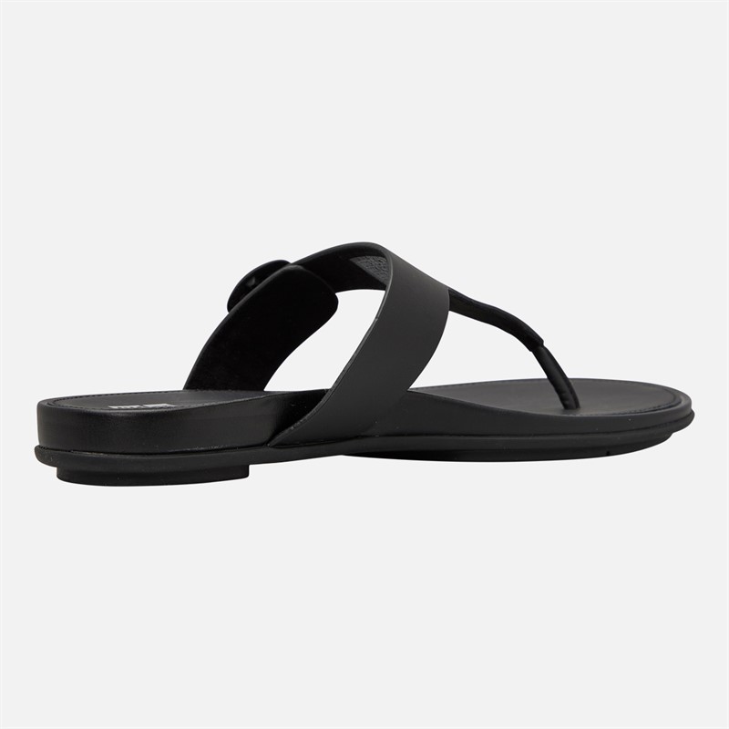 FitFlop Womens Gracie Toe Post Sandals All Black