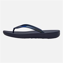 FitFlop Womens Iqushion Ombre Sparkle Flip Flops Midnight Navy