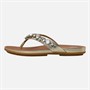 FitFlop Womens Gracie Jewel Deluxe Leather Flip Flops Platino