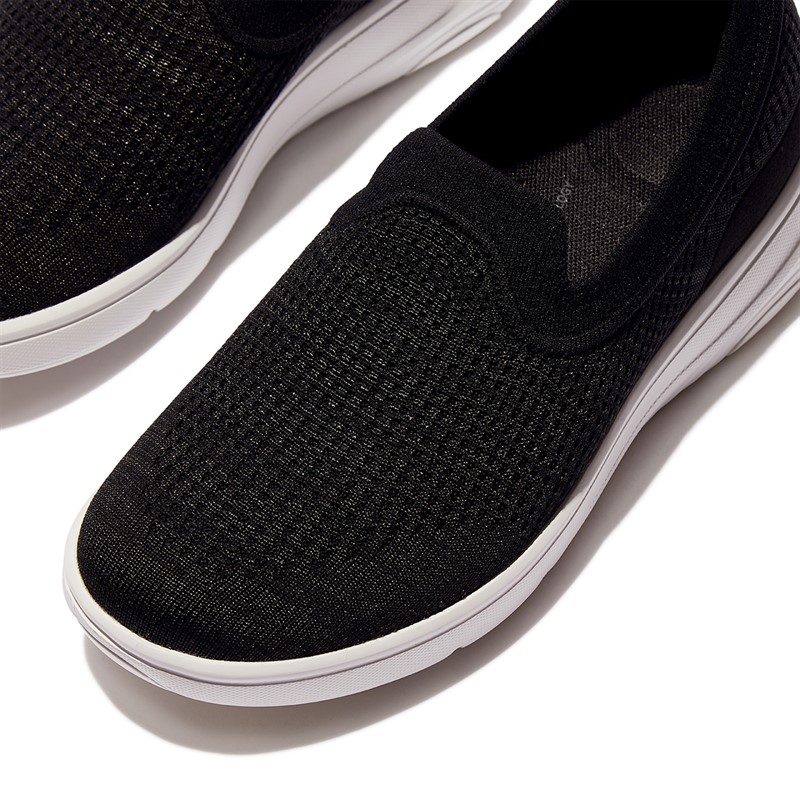 FitFlop Womens Super-q Knit Slip On Trainers Black