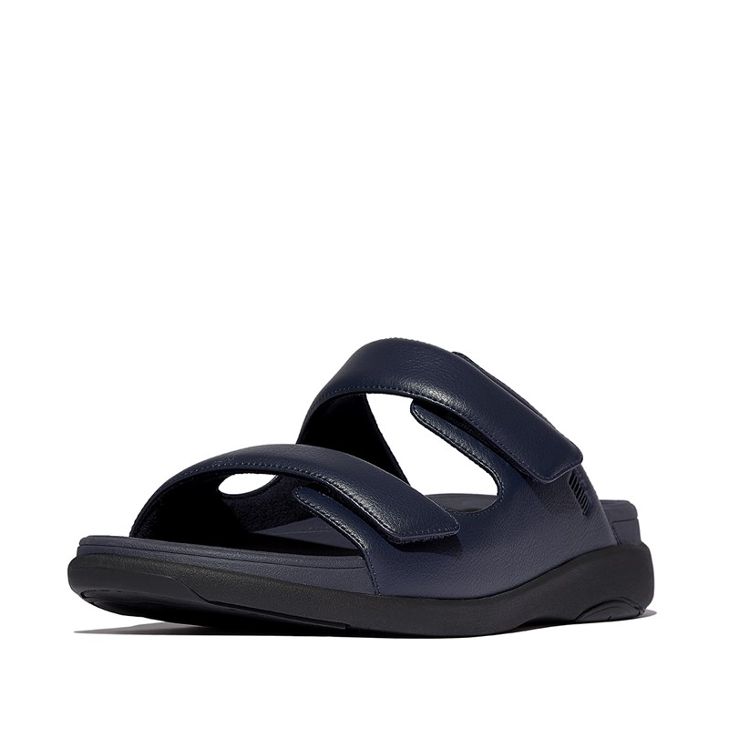FitFlop Mens F-Mode Go Adjustable Twin Bar Sliders Midnight Navy