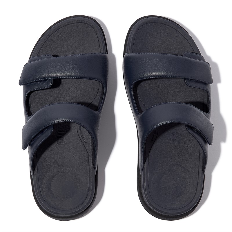 FitFlop Mens F-Mode Go Adjustable Twin Bar Sliders Midnight Navy