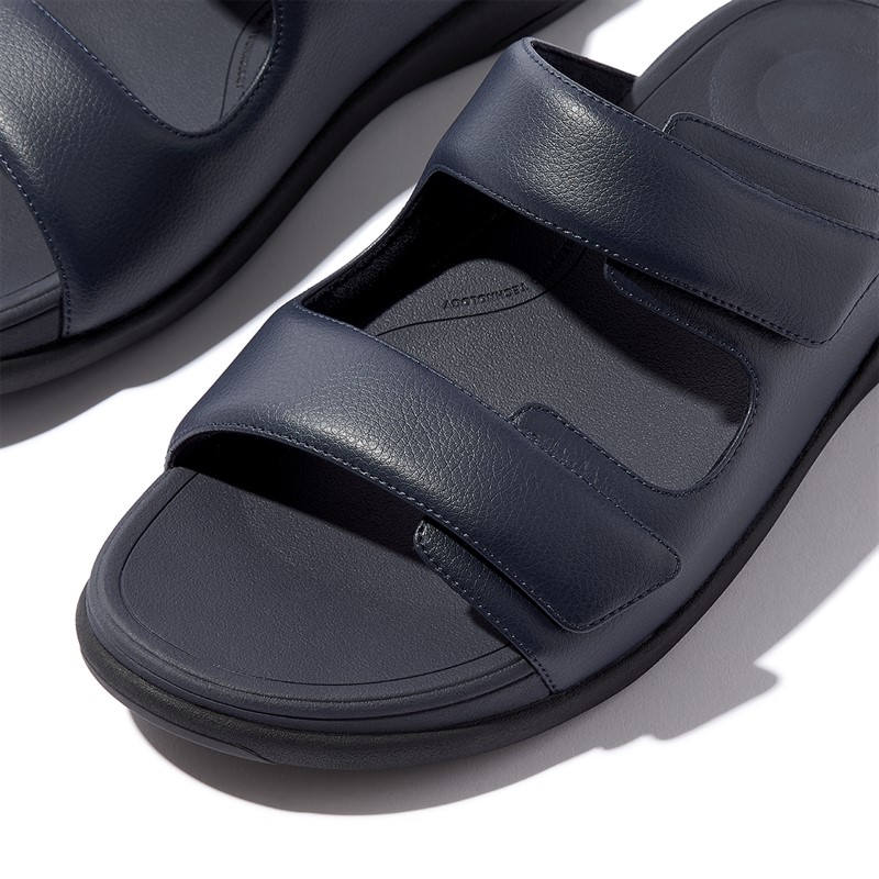 FitFlop Mens F-Mode Go Adjustable Twin Bar Sliders Midnight Navy
