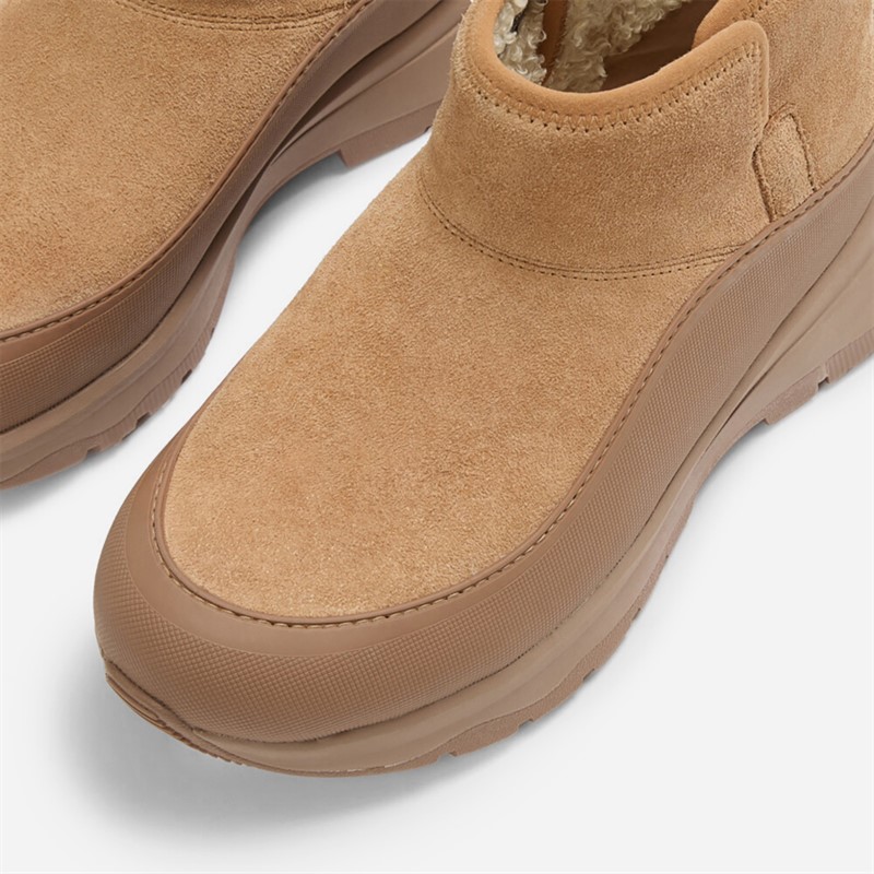 FitFlop Womens Neo D Hyker Warm Suede Pull On Outdoor Mini Boots Desert Tan