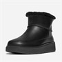 FitFlop Womens Gen-FF Ultra-Mini Shearling Lined Leather Boots All Black