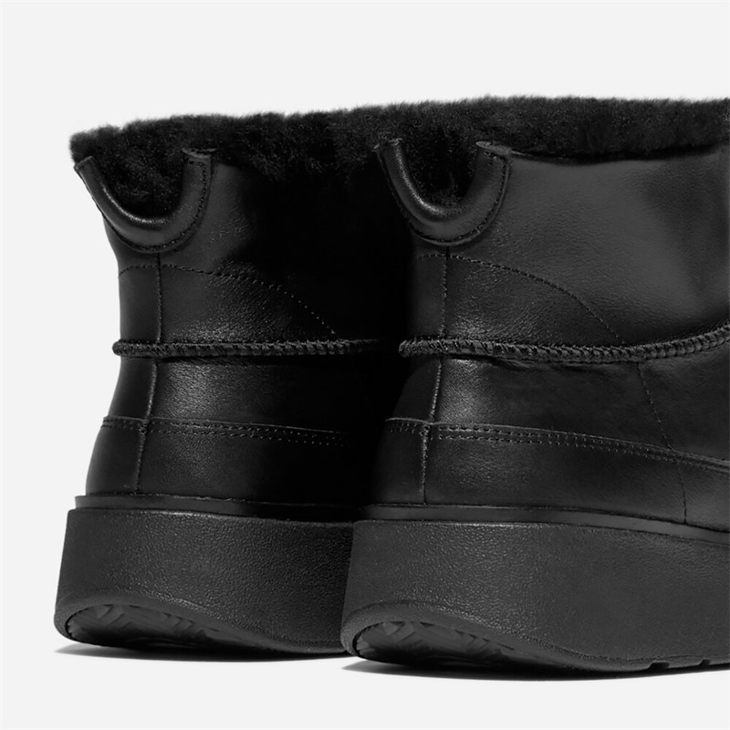 FitFlop Womens Gen-FF Ultra-Mini Shearling Lined Leather Boots All Black