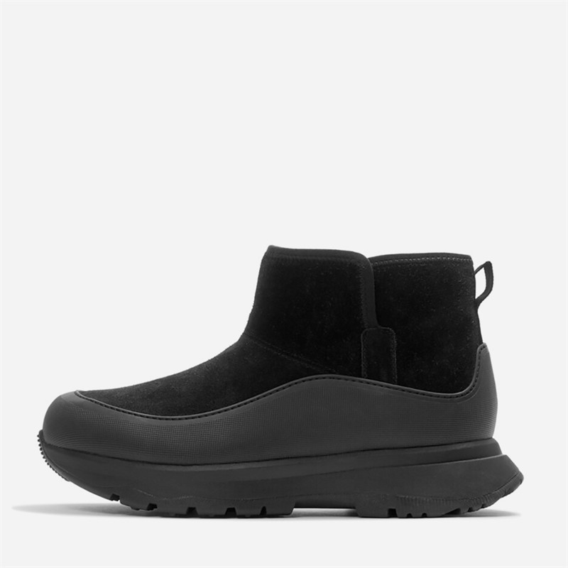 FitFlop Womens Neo D Hyker Warm Suede Pull On Outdoor Mini Boots All Black