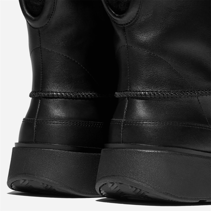 FitFlop Womens Gen-FF Mini Shearling Lined Leather Boots All Black