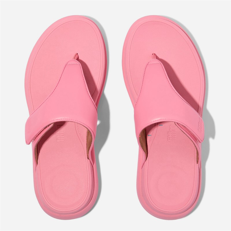 FitFlop Womens F-Mode Go Adjustable Flatform Toe-Post Sandals Pink Perfect