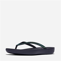 FitFlop Womens Iqushion Sparkle Flip Flops Midnight Navy
