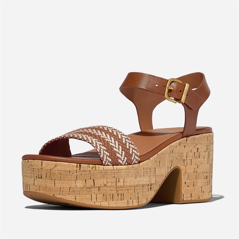 FitFlop Womens Ankle Strap Platftorm Sandals Deep Tan