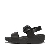 FitFlop Womens Lulu Leather Back Strap Sandals Black