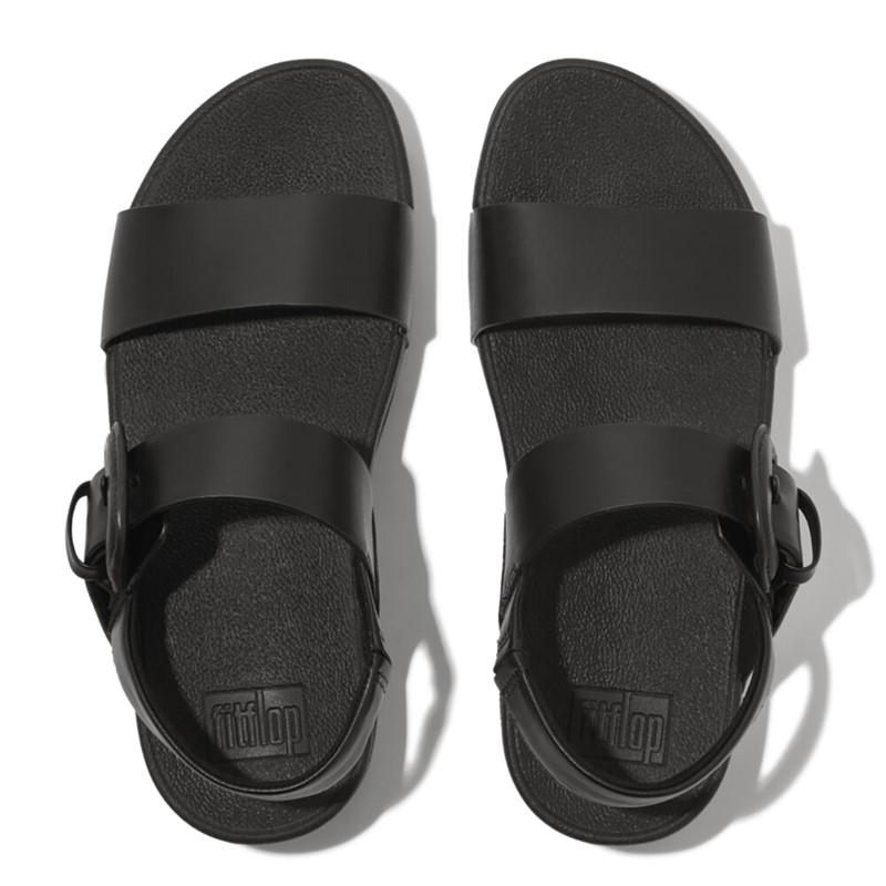 FitFlop Womens Lulu Leather Back Strap Sandals Black