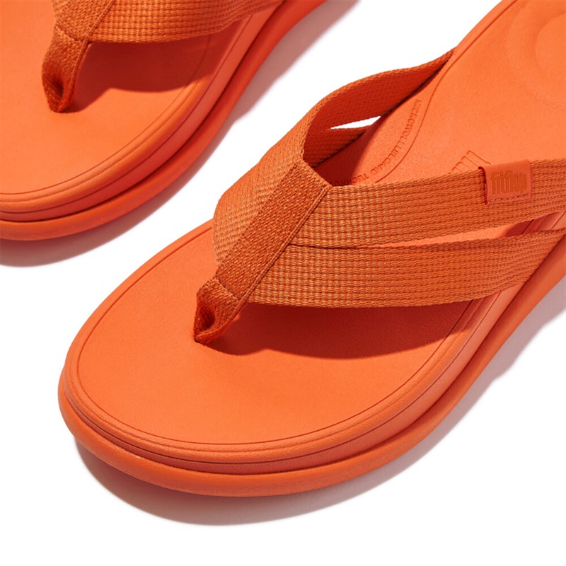 FitFlop Womens F-Mode Flatform Strappy Flip Flops Satsuma