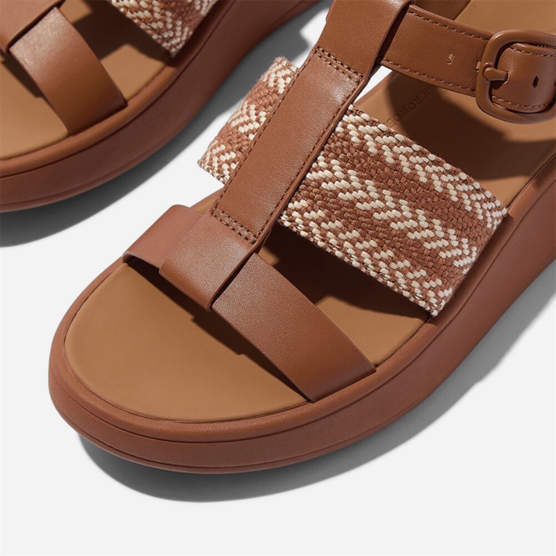 FitFlop Womens F-Mode Fisherman Sandals Deep Tan/Paris Beige