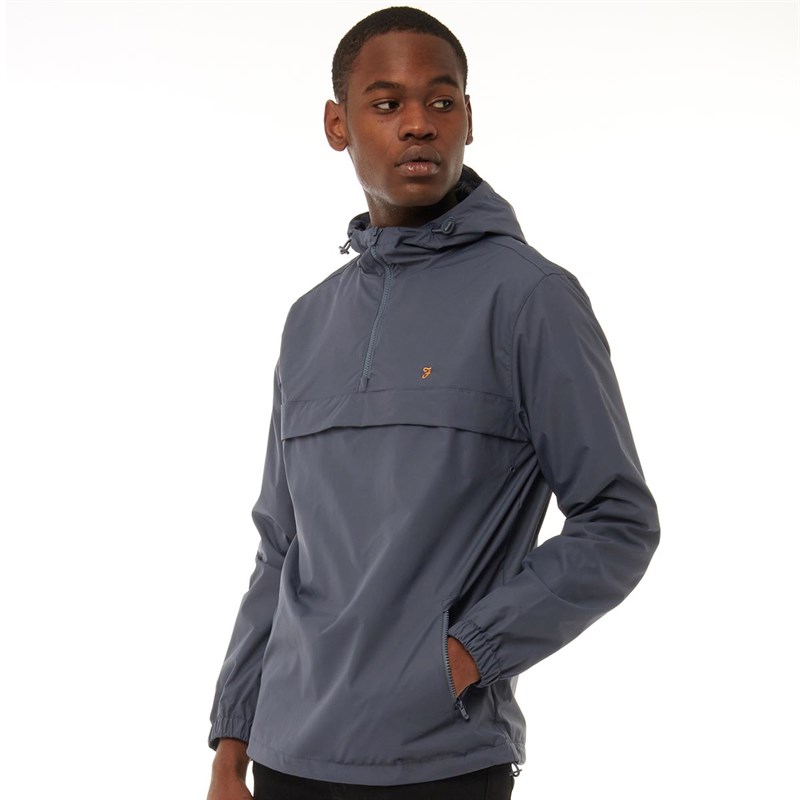 Buy Farah Vintage Mens Mani Over Head 1/4 Zip Jacket Chain Grey