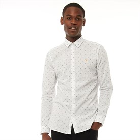 Kup Teraz Farah Vintage Męskie Dindisc Slim Koszula z Dlugim Kup Teraz Farah Vintage Męskie Dindisc Slim Koszula z Dlugim