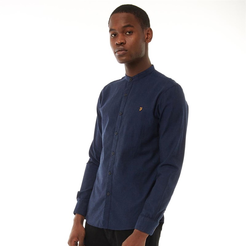 farah collarless shirt