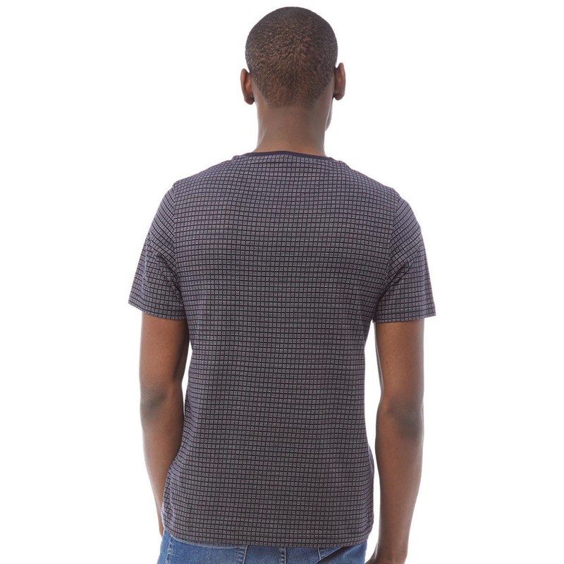 Buy Farah Vintage Mens Brundon Jacquard TShirt True Navy