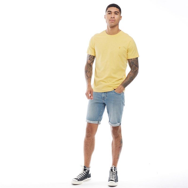yellow jean shorts mens