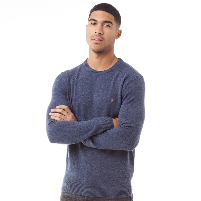 Buy Farah Vintage Mens Rosecroft Crew Neck Jumper Tar