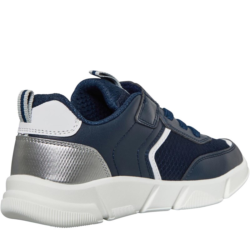 GEOX Junior Aril Trainers Navy/Silver