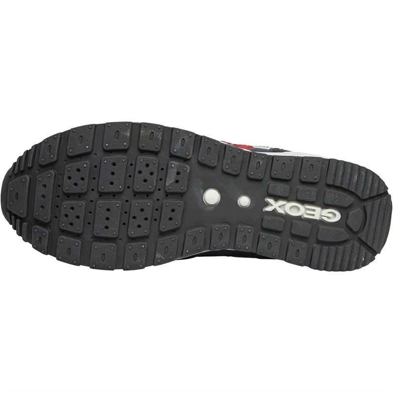 GEOX Junior Boys Pavel Double Strap Trainers Navy/Red