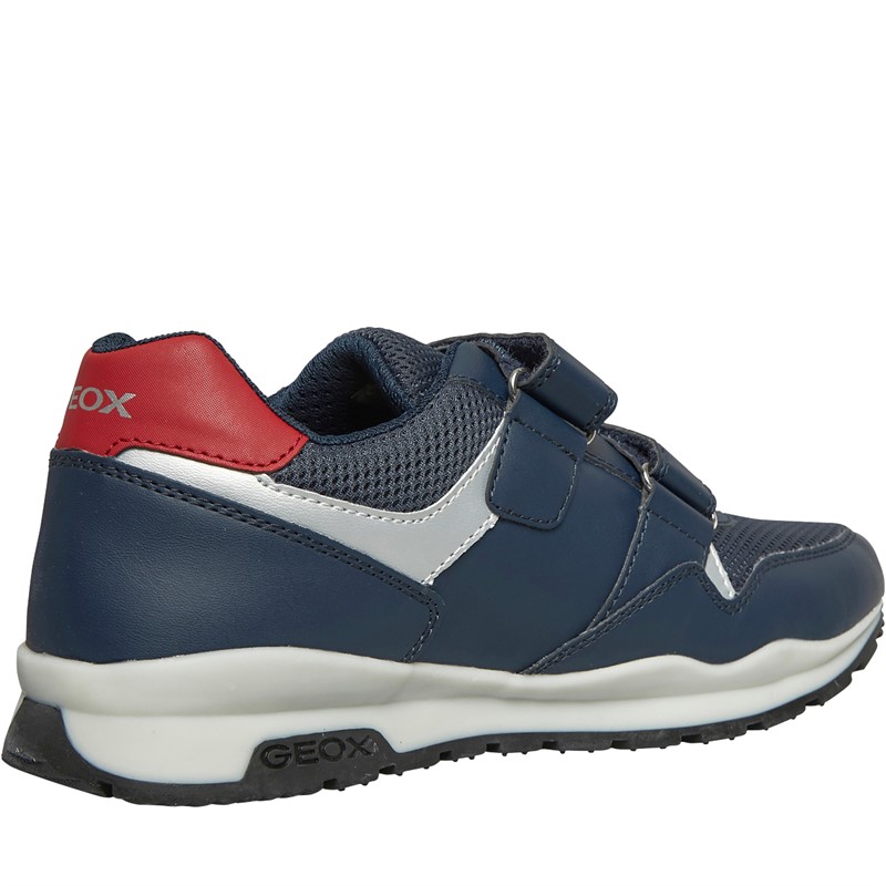 GEOX Junior Boys Pavel Double Strap Trainers Navy/Red