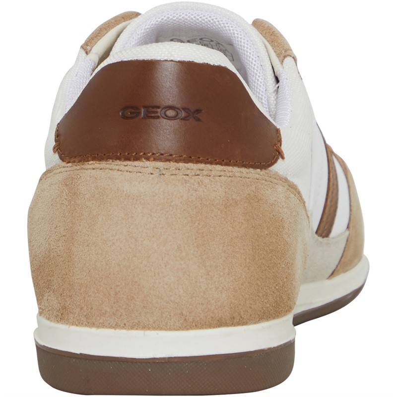 GEOX Mens Renan Low Profile Shoes White/Brown