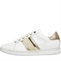 GEOX Womens Jaysen Metallic Trainers White/Light Gold