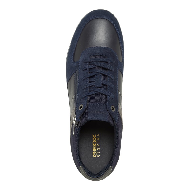 GEOX Mens Renan Low Profile Trainers Navy/Grey