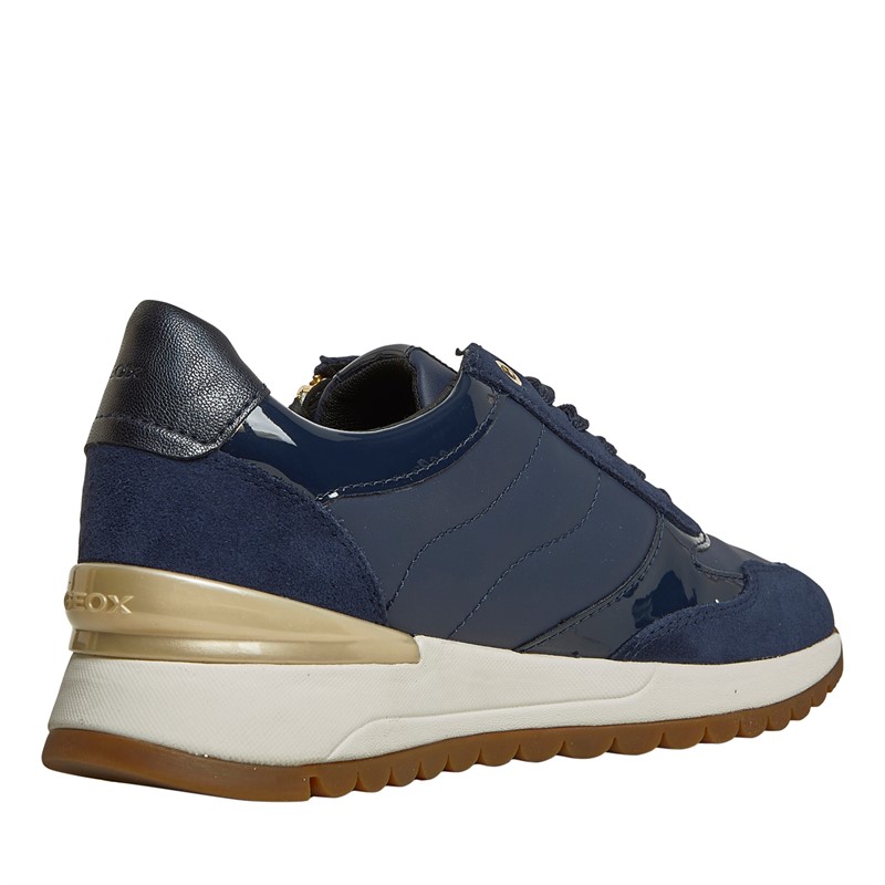 GEOX Womens Desya Side Zip Trainers Navy