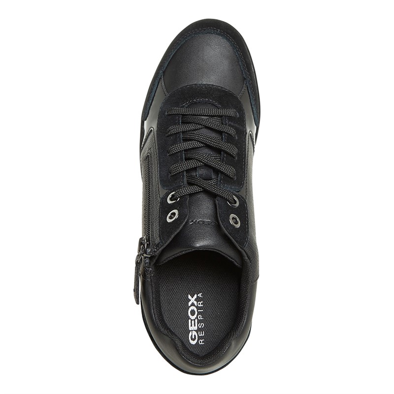 GEOX Womens Idle Wedge Side Zip Trainers Black