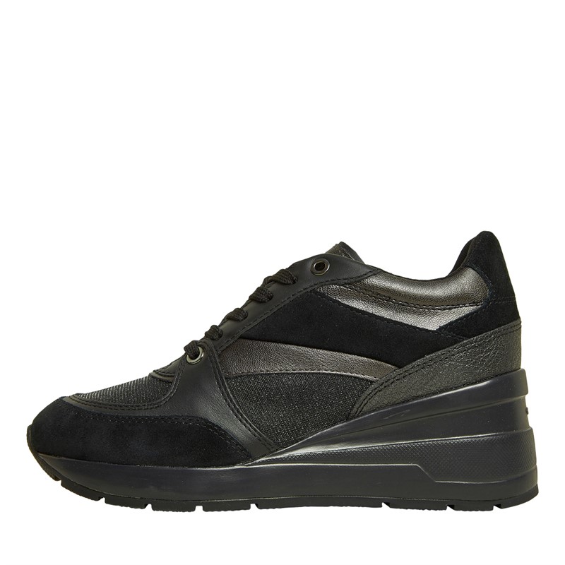 GEOX Damen Zosma Keil Sneaker Schwarz