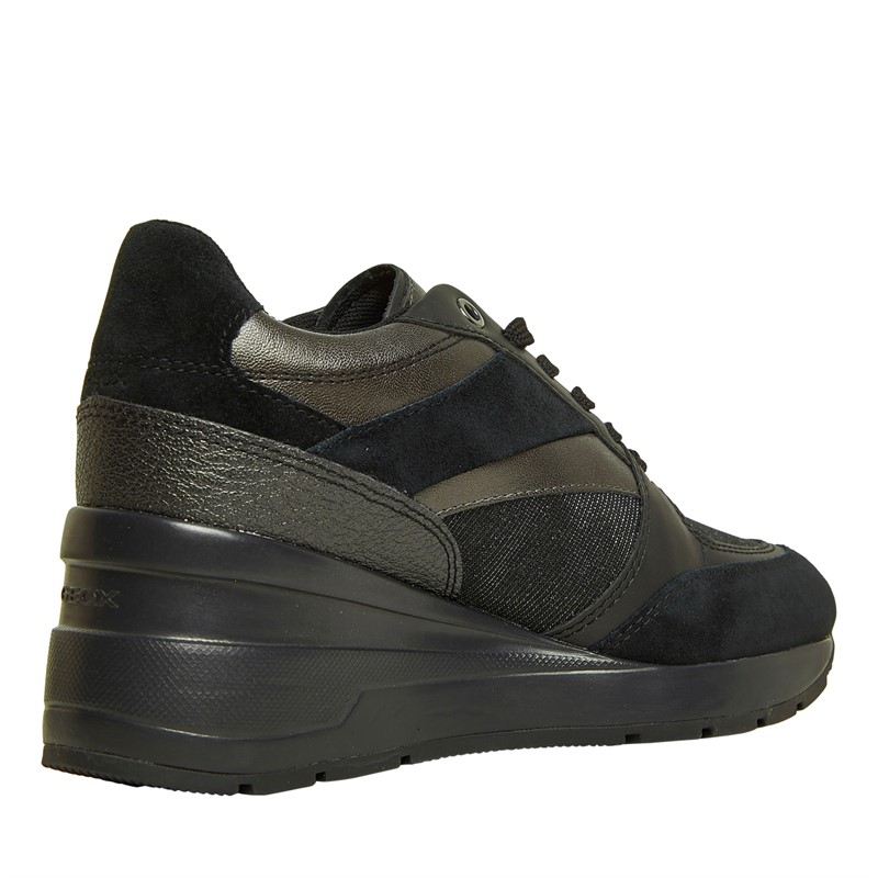 GEOX Damen Zosma Keil-Sneaker Schwarz