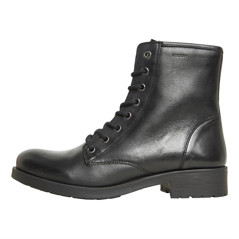 GEOX Bottines à Lacets Rawelle Femme Noir