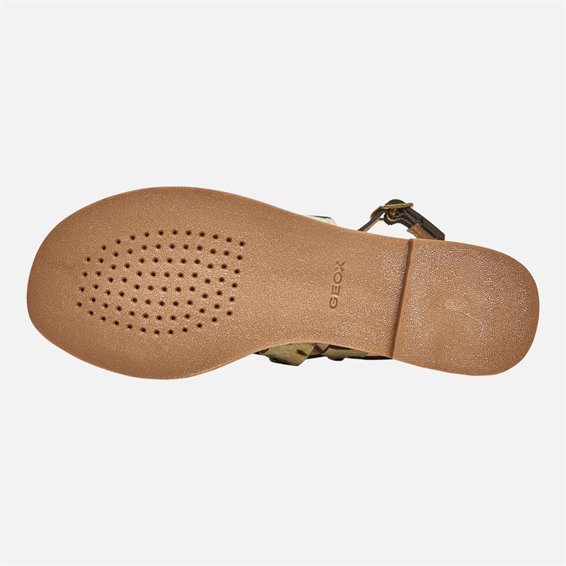 GEOX Dame Maddalusia Flade Sandaler Sort / Hvid