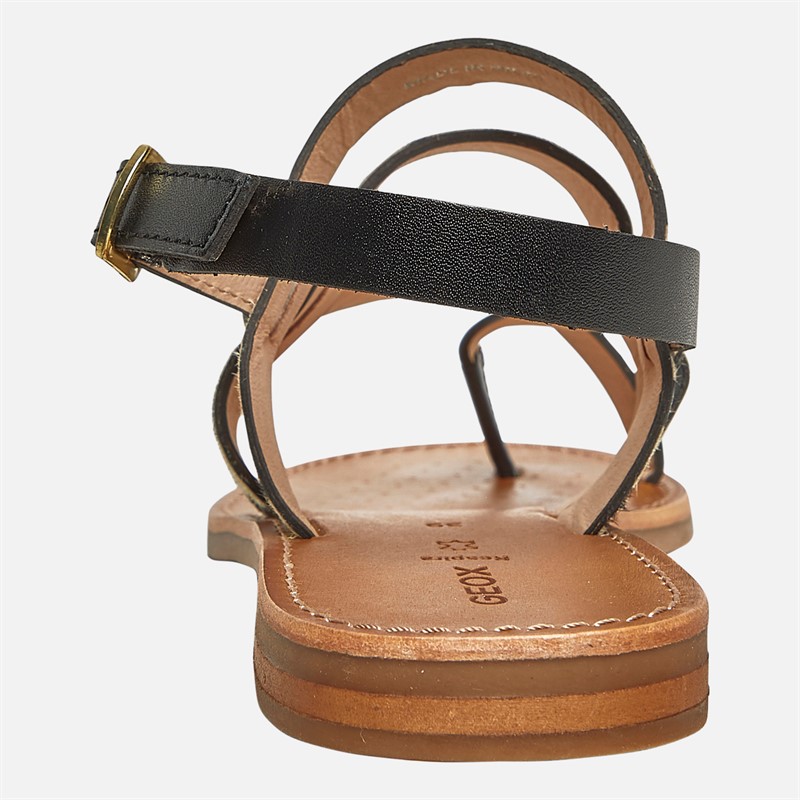 GEOX Dame Maddalusia Flade Sandaler Sort / Hvid