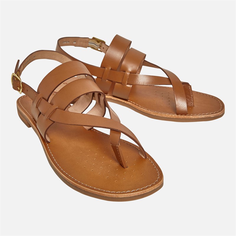 GEOX Sandales Plates Femme Maddalusia Camel - Taille 38
