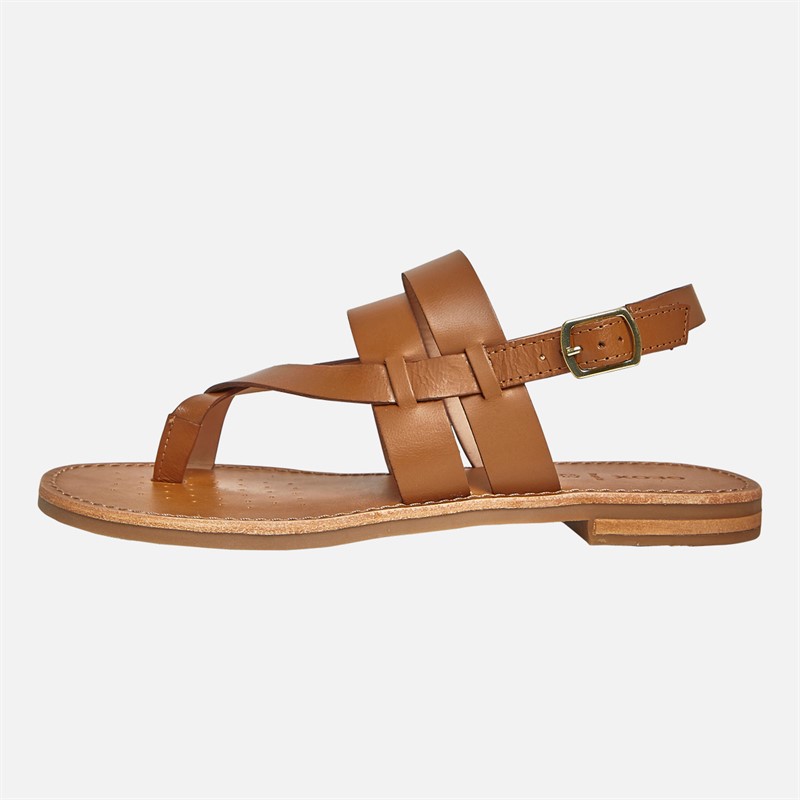 GEOX Dames Maddalusia Platte Sandalen Camel