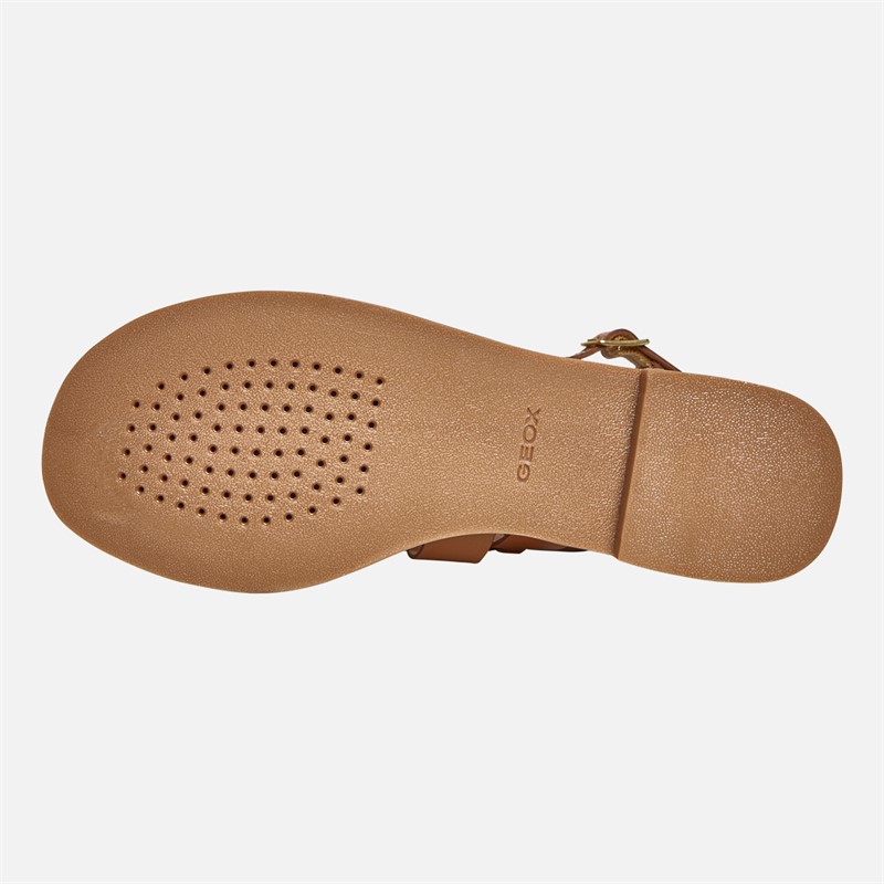 GEOX Dames Maddalusia Platte Sandalen Camel