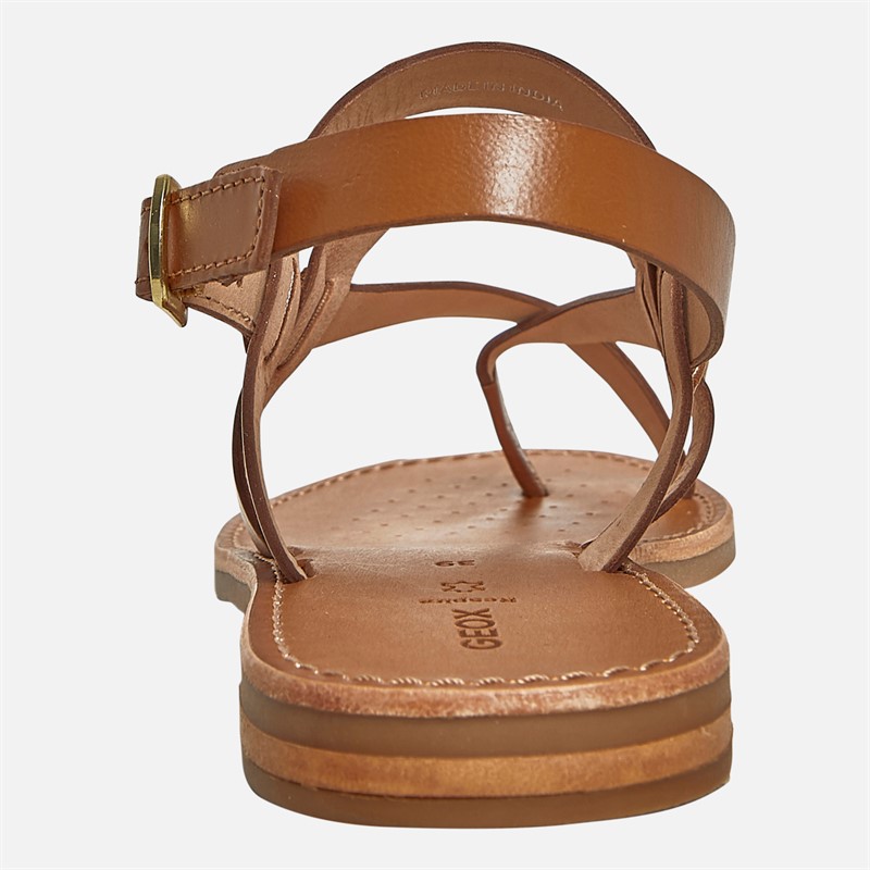 GEOX Dames Maddalusia Platte Sandalen Camel