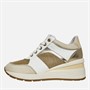 GEOX Womens Zosma Wedge Trainers White/Light Gold