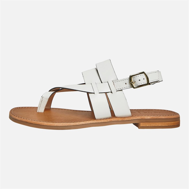 GEOX Womens Maddalusia Flat Sandals White